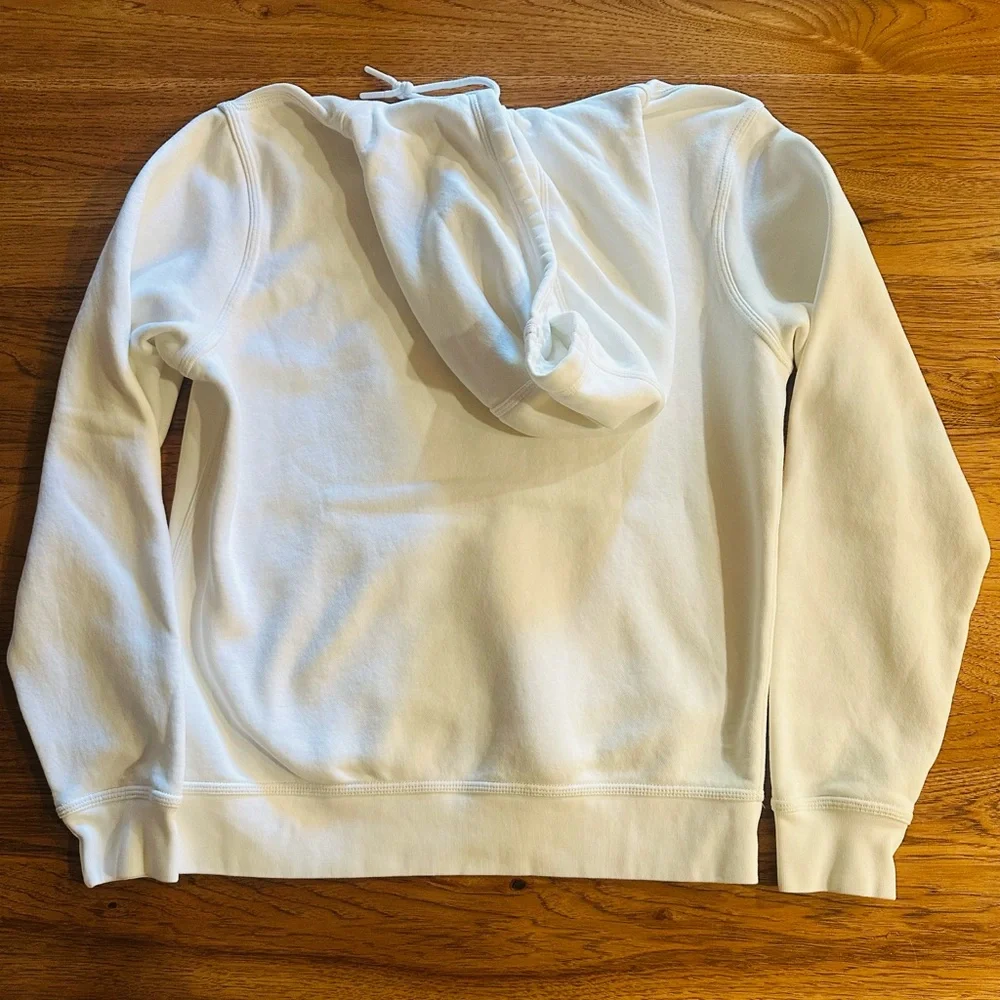Nike Men's White Hoodie with Black Logo - Picture 3 of 4